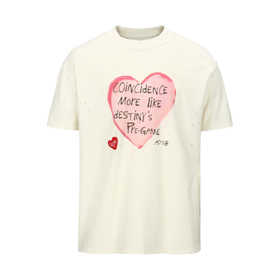 atb1251u(ECRU) ADSB Andersson Bell Unisex Heart Message T-Shirt Ecru