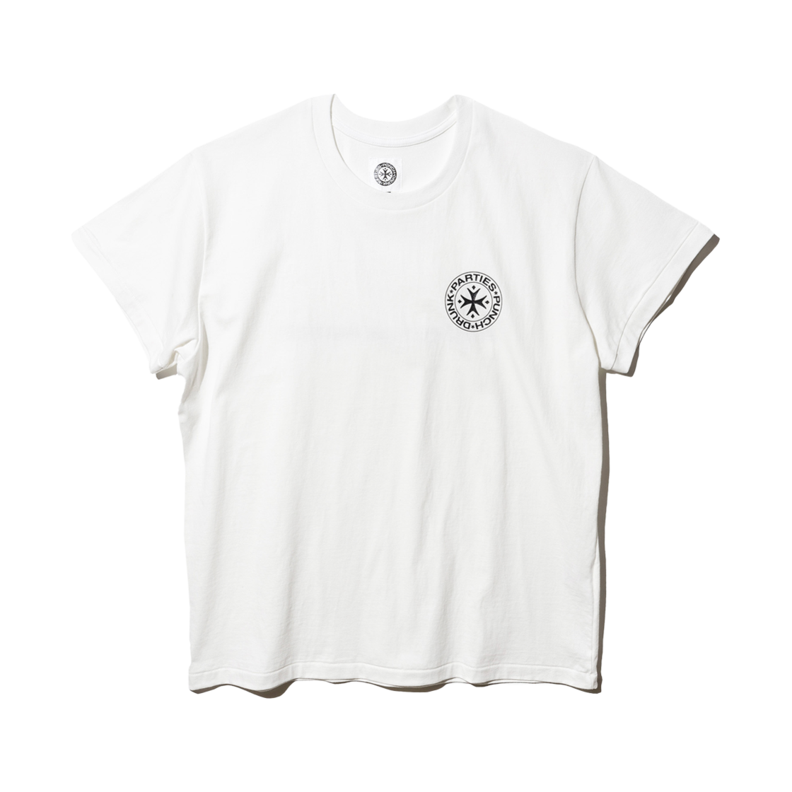 PDP251RT22CWH Punch Drunk Parties Circle Logo Narrow Tee White