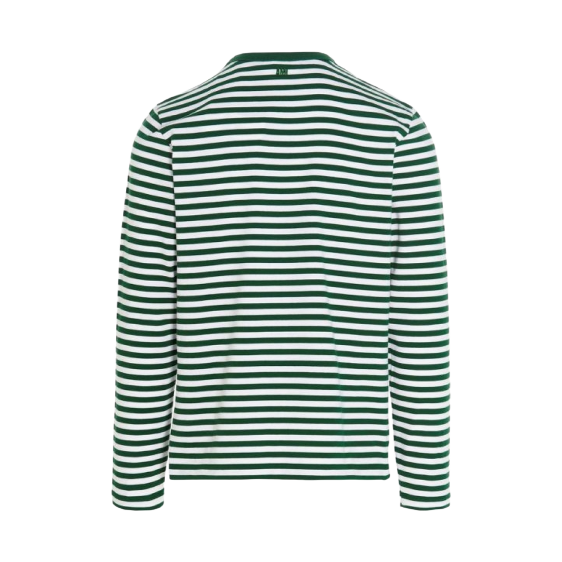 아미 스몰 하트 로고 스트라이프 티셔츠 그린(AMI de Coeur Mariniere Green) - 2