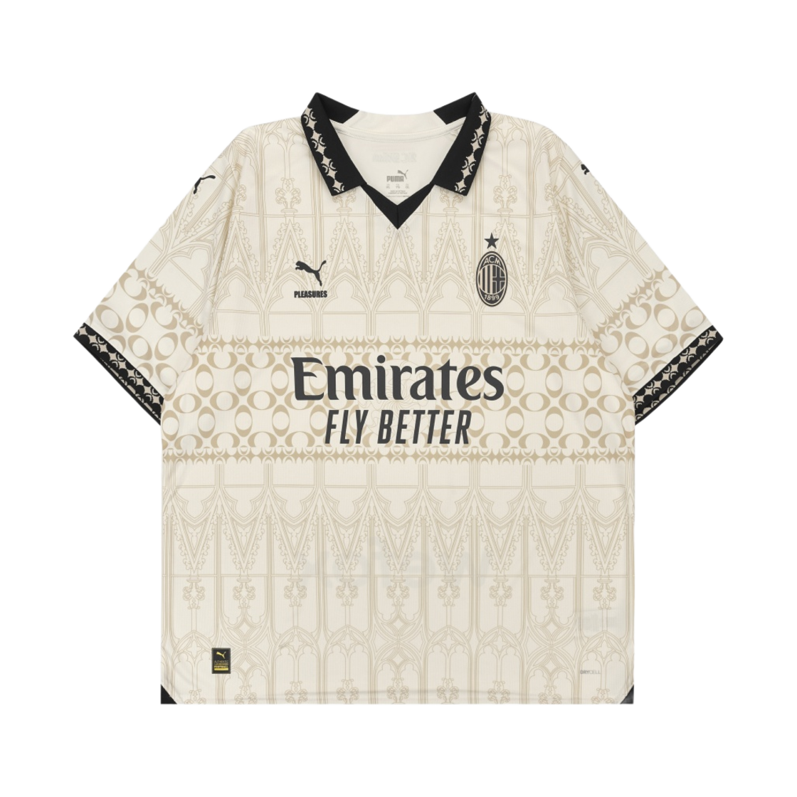 푸마 x 플레져스 AC 밀란 2023/24 4th 저지 레플리카 프리스틴 그래놀라 (논 마킹 버전)(Puma x Pleasures AC Milan 2023/24 4th Jersey Replica Pristine Granola (Non Marking Ver.))
