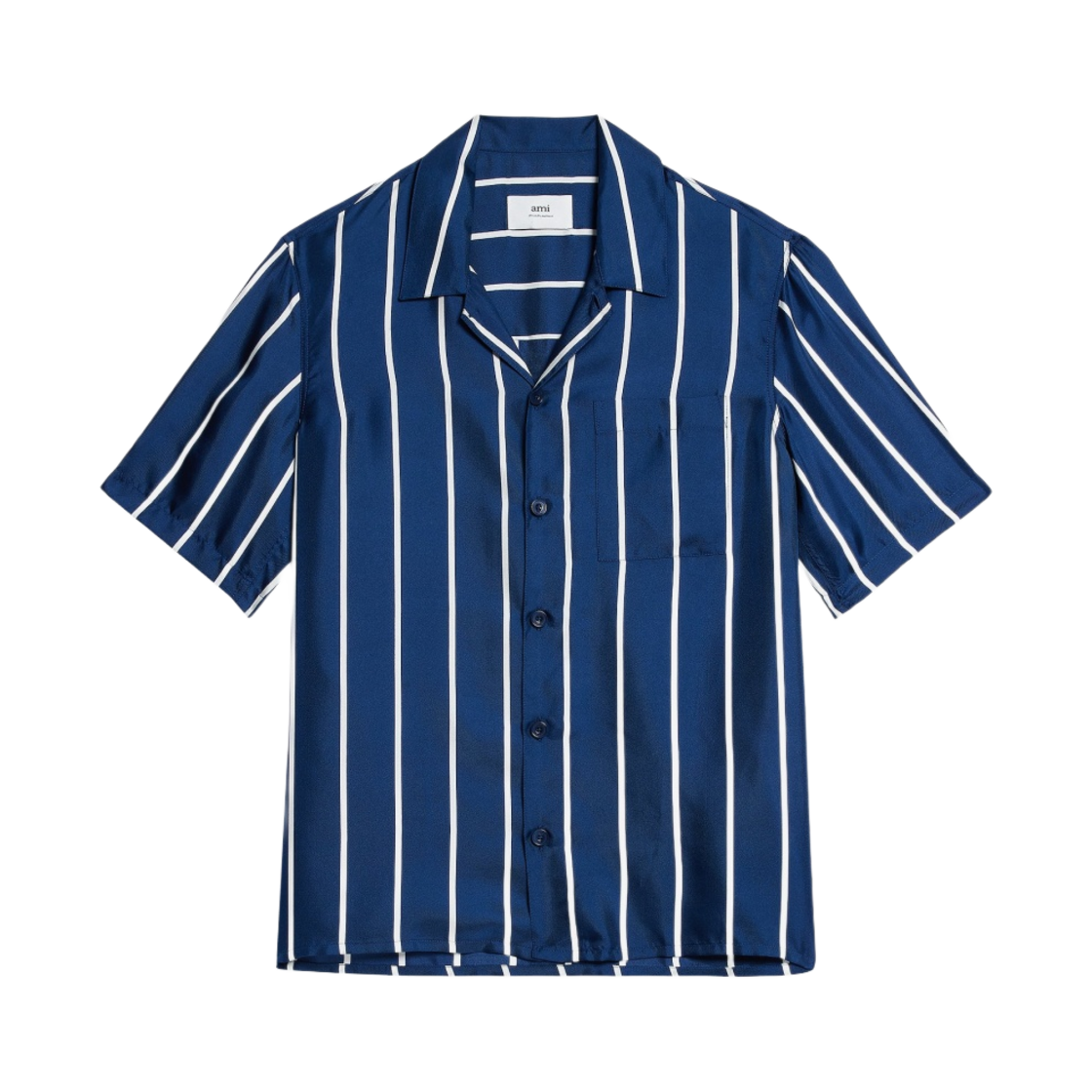 아미 캠프 칼라 셔츠 노틱 블루 내츄럴 화이트(AMI Camp Collar Shirt Nautic Blue Natural White) - 1