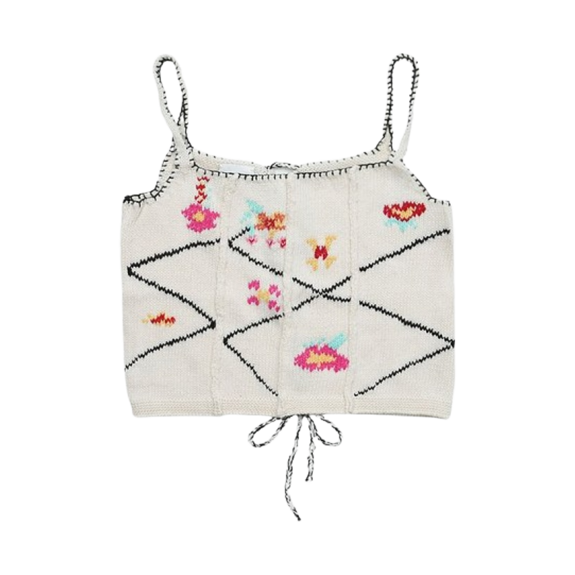 AIDA-IV (W) Tach Aida Hand Embroidered Knitted Top Ivory