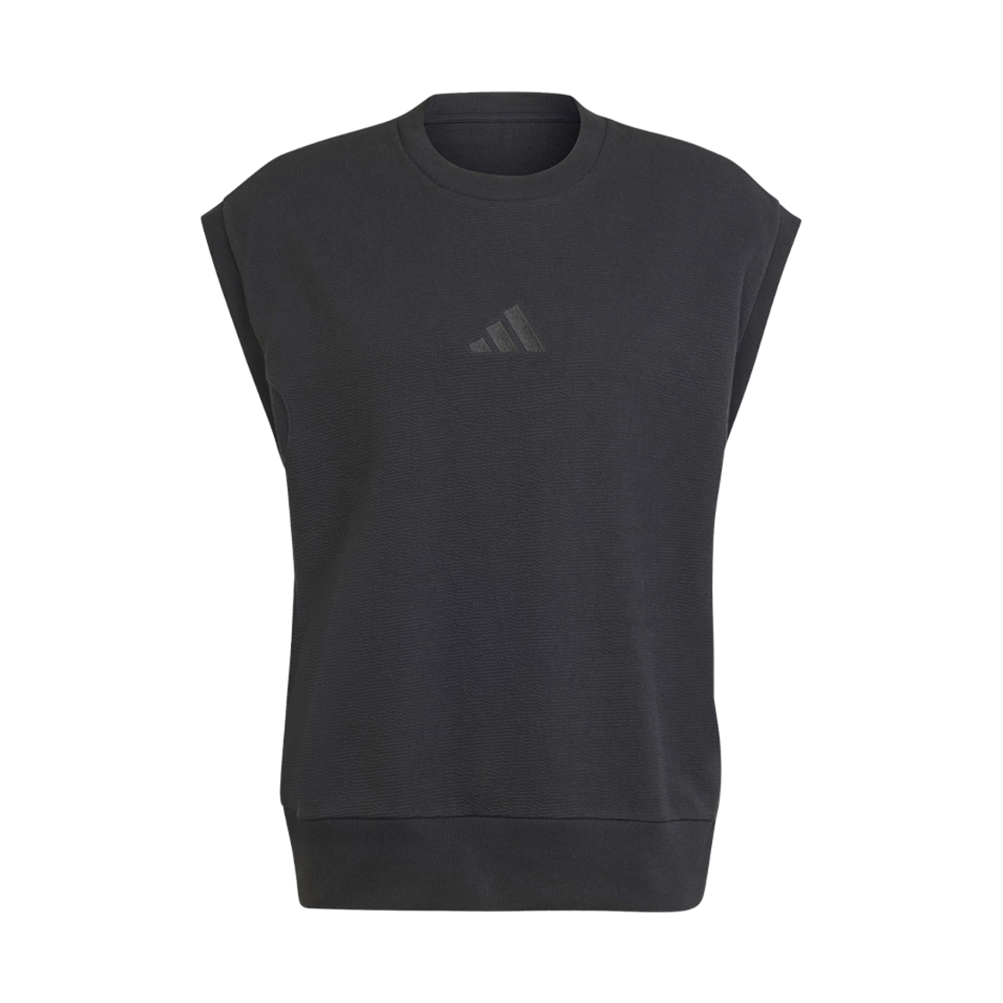 아디다스 엘리베이티드 올 SZN 클라우드 저지 슬리브리스 크루 티셔츠 블랙 - US 사이즈(Adidas Elevated All SZN Cloud Jersey Sleeveless Crew T-Shirt Black - US Sizing) - 1