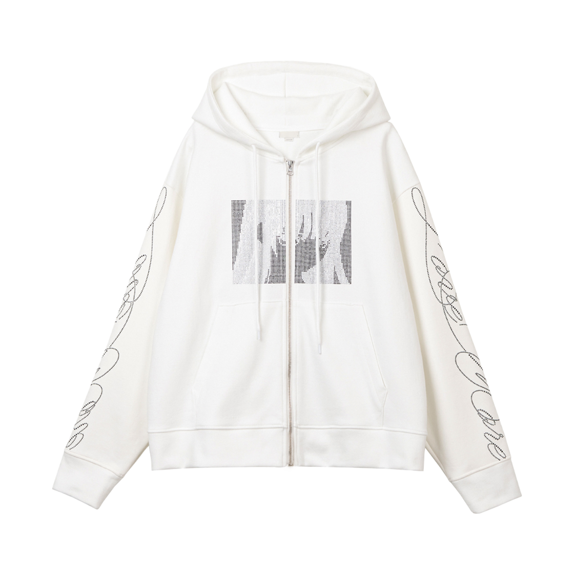 Bonnae-124 [KREAM 단독] Bonnae Rhinestone zip up hoodie White