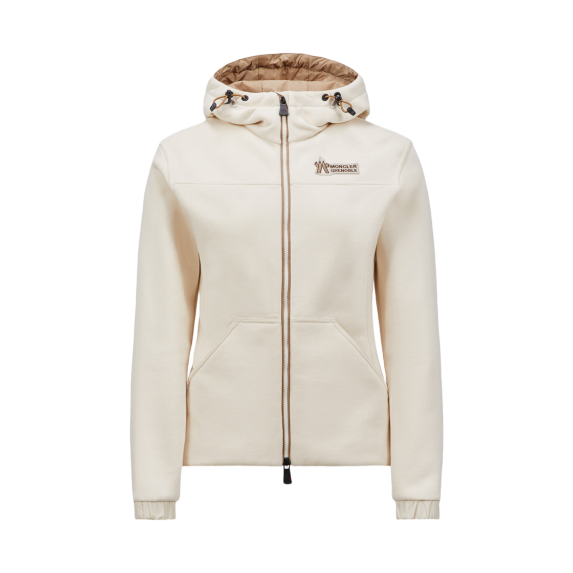 (W) 몽클레르 집업 후드 스웨트셔츠 화이트 - 24FW((W) Moncler Zip Up Hoodie Sweatshirt White - 24FW) - 1