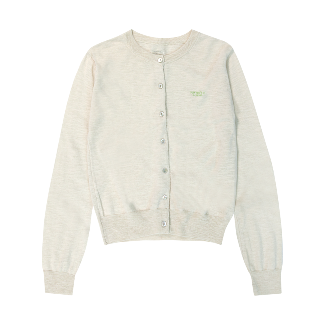 Pale Cardigan Ecru Flatwave in Seoul Pale Linen Round Cardigan Ecru