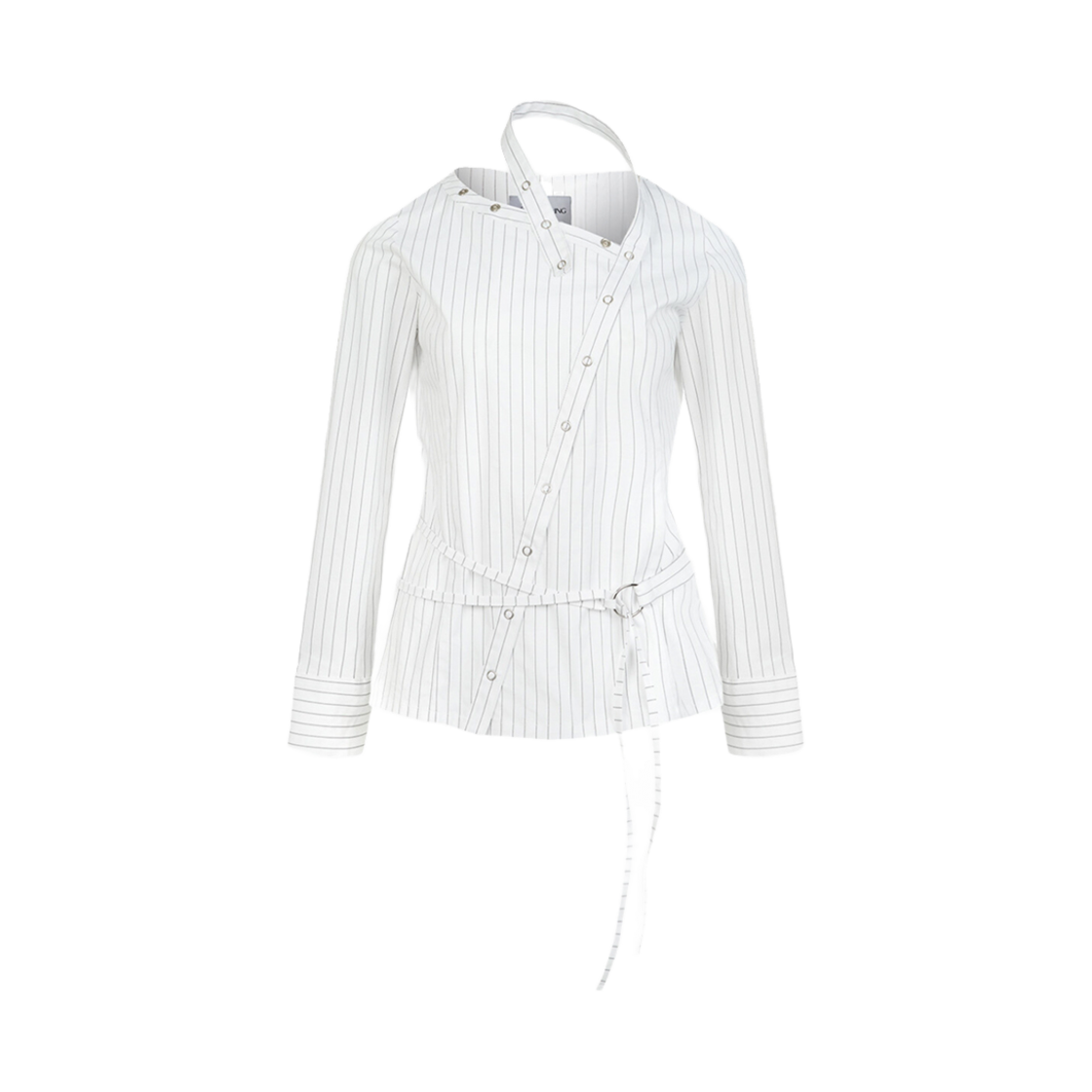 NK4SLS03-1 Notknowing Diagonal Neck Strap Shirts White