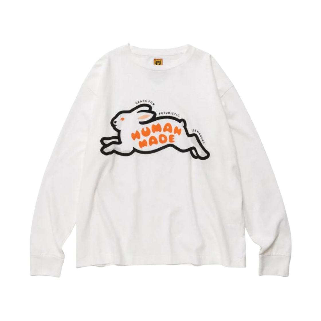 휴먼 메이드 래빗 롱슬리브 티셔츠 화이트