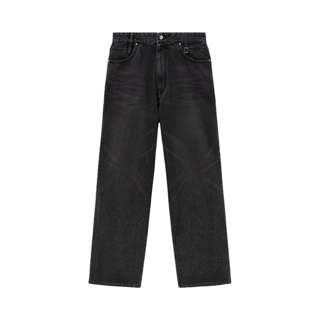 W243PT23986B Wooyoungmi Gliltter Wide Denim Pants Black - 24FW