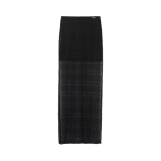 YUJI Sheer Smocking Maxi Skirt Black