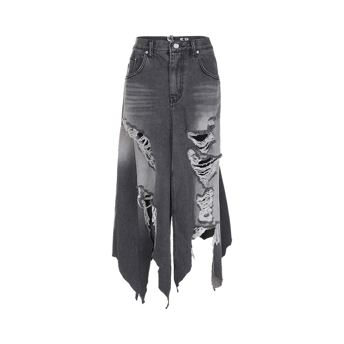 SG25SS06 (W) Surgery Rebuild Destroyed Denim Wrap Skirt