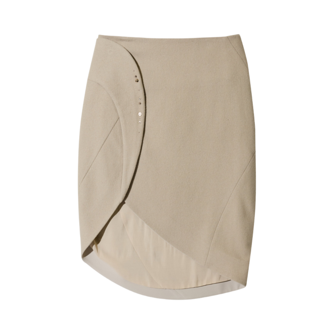 - (W) Hyein Seo Beaded Silver Charm Skirt Ivory