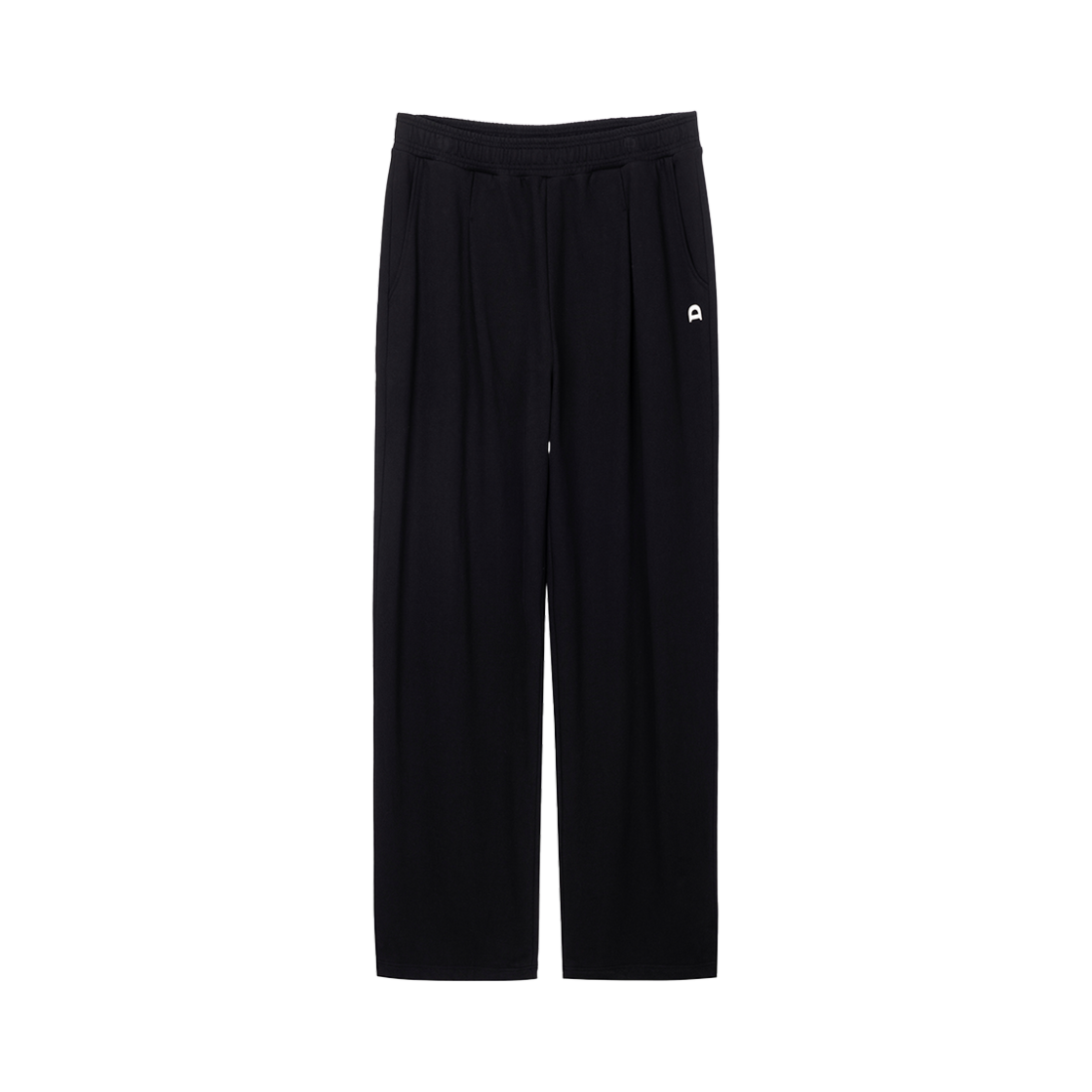 던스트 유니섹스 레더 로고 와이드 스웨트 팬츠 블랙(Dunst Unisex Leather Logo Wide Sweat Pants Black)