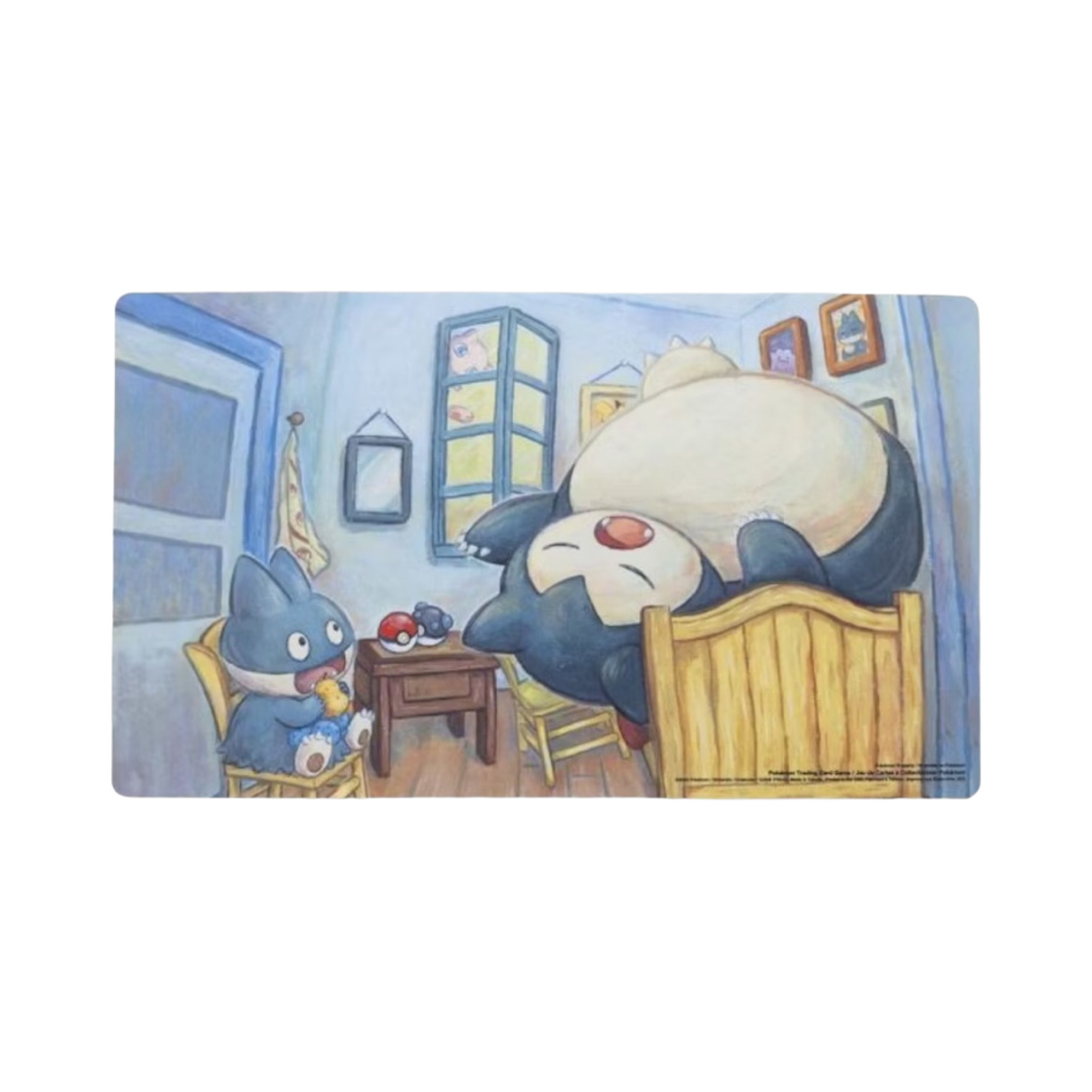 포켓몬 센터 x 반 고흐 뮤지엄 먹고자 & 잠만보 인스파이어드 바이 더 베드룸 플레이매트(Pokemon Center x Van Gogh Museum Munchlax & Snorlax Inspired by The Bedroom Playmat)