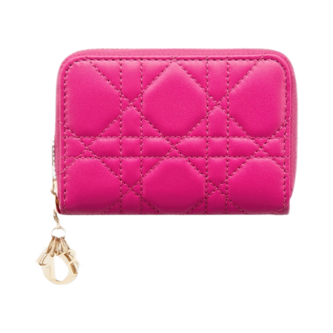 디올 스몰 레이디 보야저 코인 지갑 라니 핑크 까나쥬 램스킨(Dior Small Lady Voyageur Coin Purse Rani Pink Cannage Lambskin) - 1