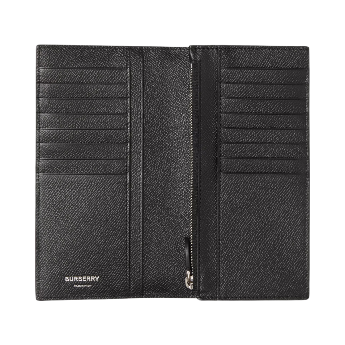 버버리 아이콘 스트라이프 프린트 그레이니 레더 장지갑 블랙(Burberry Icon Stripe Print Grainy Leather Continental Wallet Black) - 2