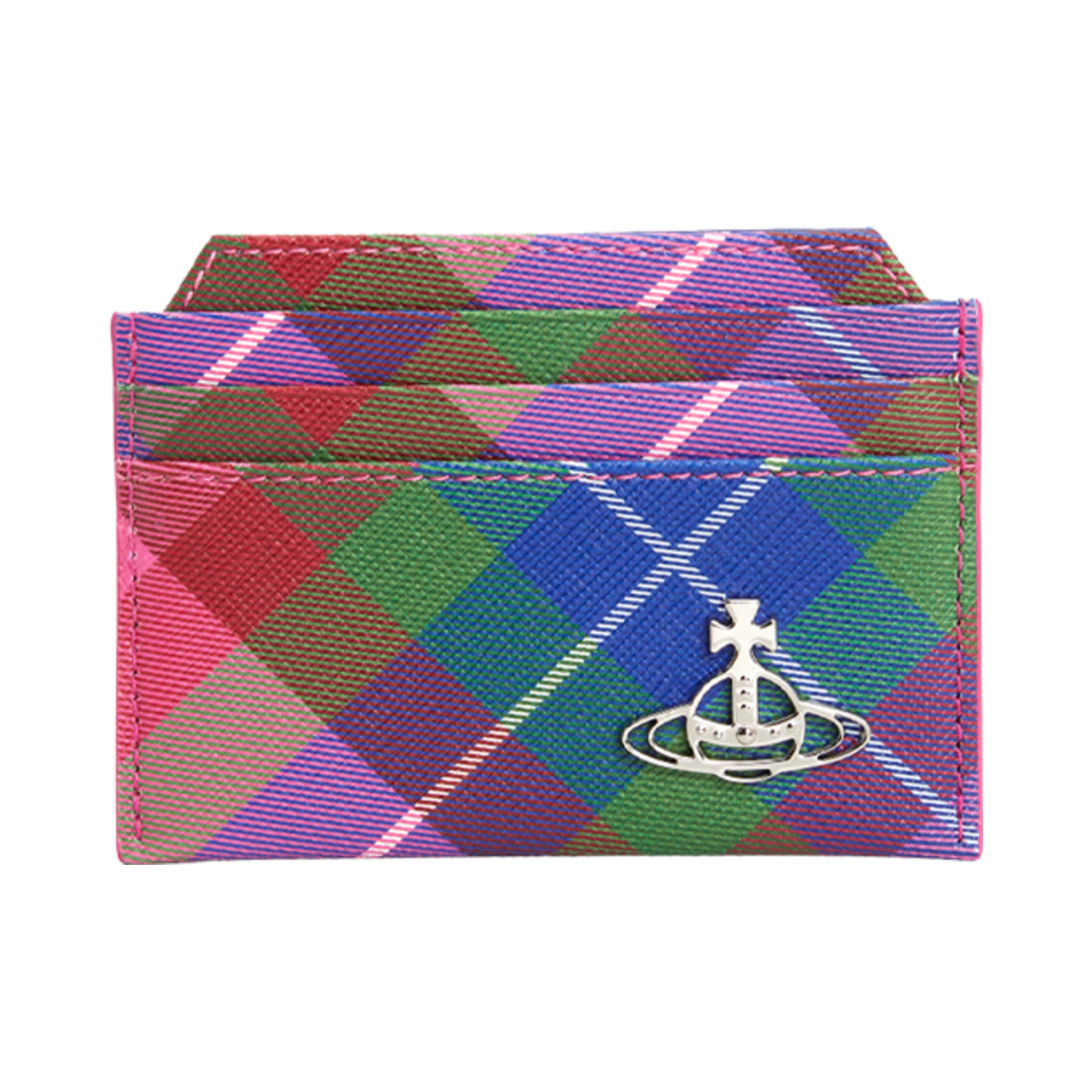 5403000BU-S001O-G301 Vivienne Westwood Cotton Card Holder Blue Check