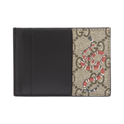 Gucci GG Supreme Snake Card Holder Beige Ebony