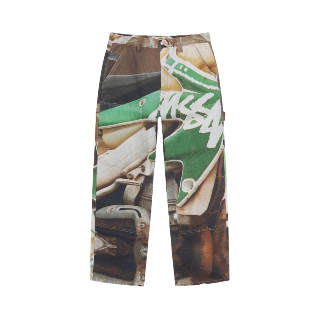 스투시 캔버스 워크 팬츠 바자 프린트 멀티