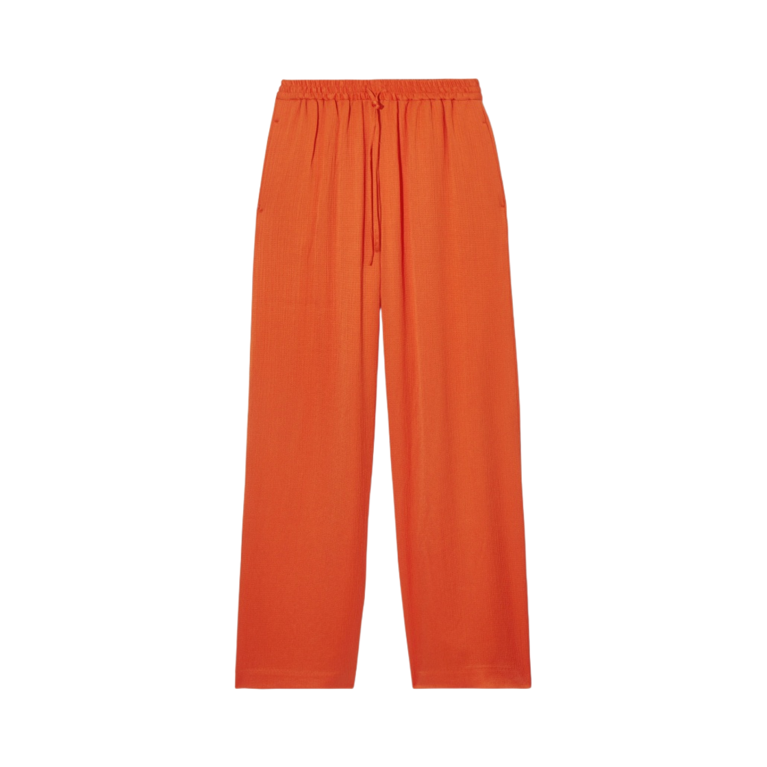 1172220002 COS Textured Wide Leg Drawstring Trousers Bright Orange