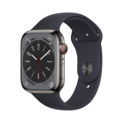 Apple Watch Series 8 45mm Cellular Graphite Stainless Steel Case with Sport Band Midnight (Korean Ver.)