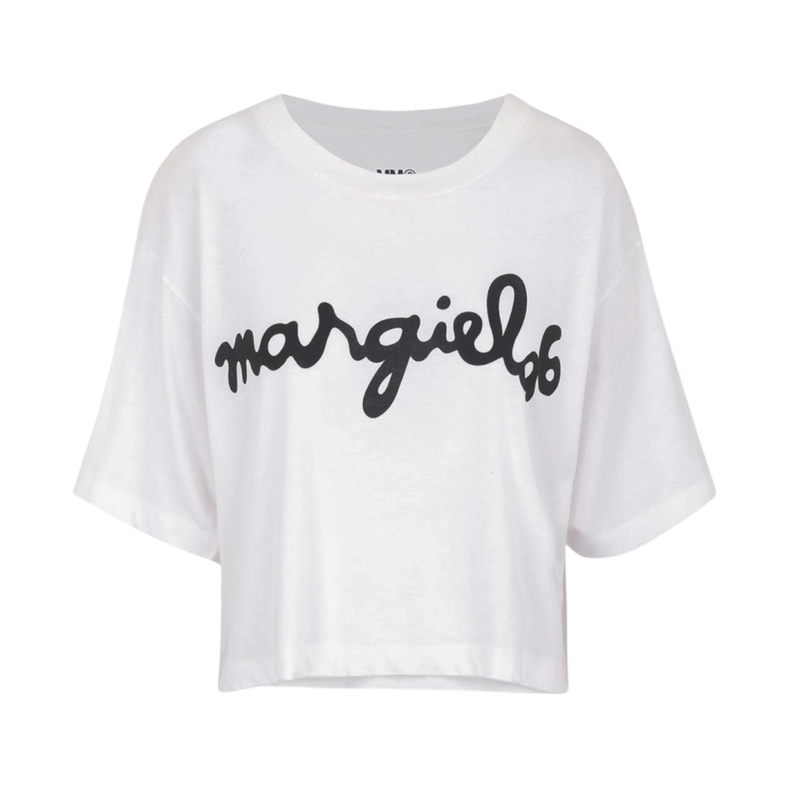 (W) 메종 마르지엘라 로고 크롭 티셔츠 화이트((W) Maison Margiela Logo Cropped T-Shirt White) - 1