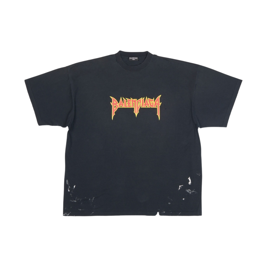 발렌시아가 메탈 오버사이즈 핏 티셔츠 블랙 빈티지