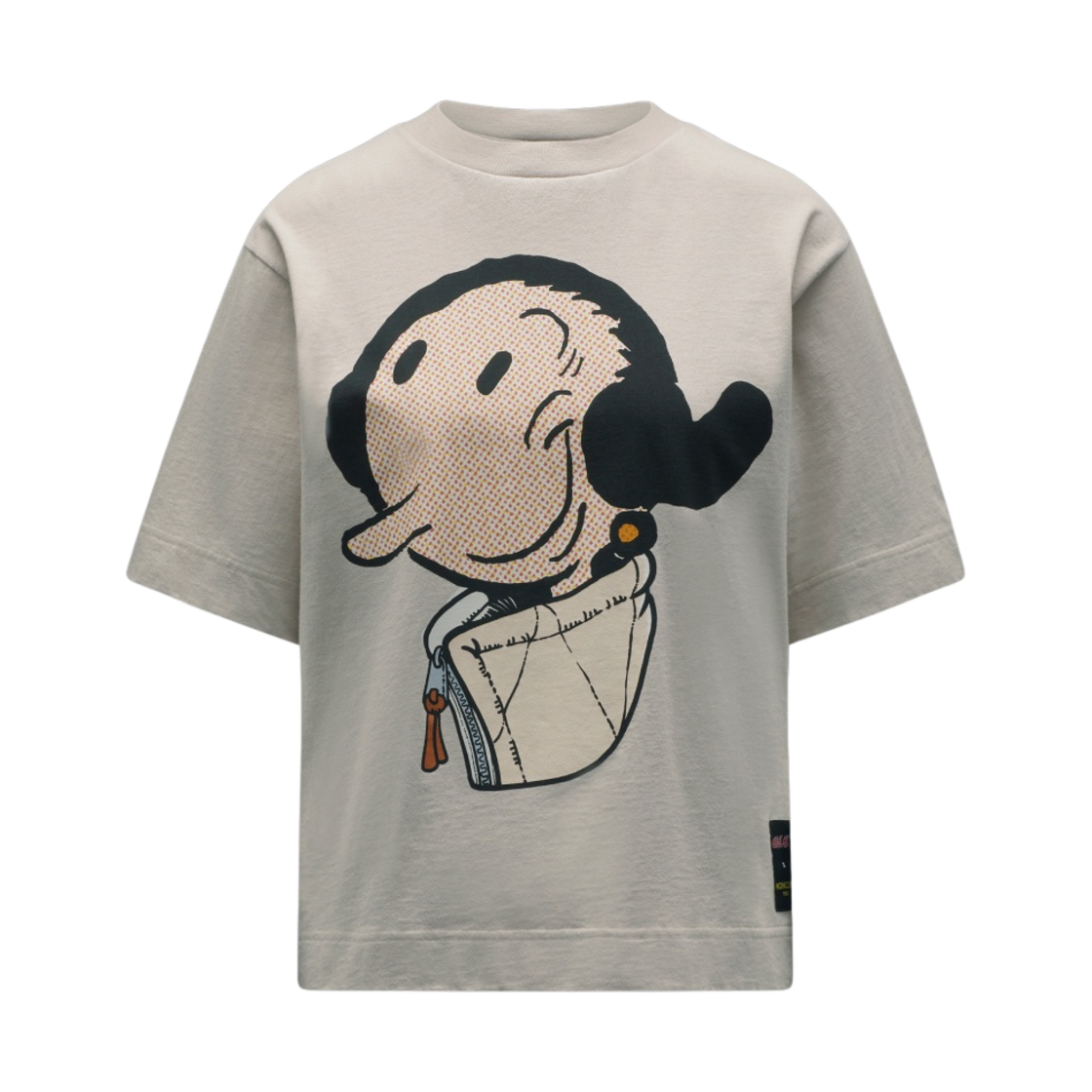 (W) 몽클레르 올리브 오일 모티프 티셔츠 크림((W) Moncler Olive Oyl Motif T-Shirt Cream) - 1