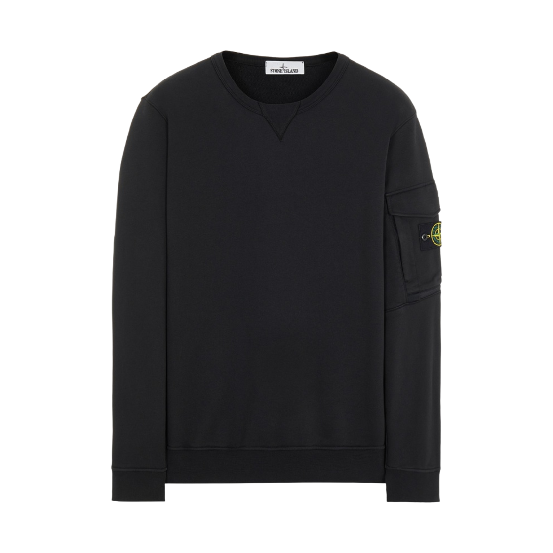 스톤 아일랜드 61151 코튼 플리스 가먼트 다이드 크루넥 스웨트셔츠 블랙 - 22SS