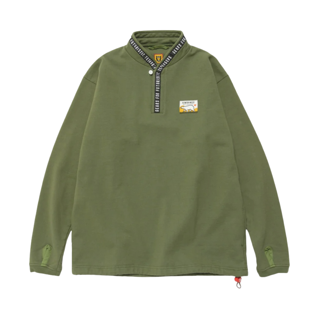 휴먼 메이드 스탠드 칼라 스웨트셔츠 올리브 드랩(Human Made Stand Collar Sweatshirt Olive Drab) - 1