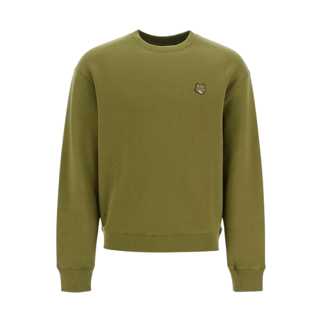 MM00316KM0307-P384 Maison Kitsune Bold Fox Head Patch Comfort Sweatshirt Military Green