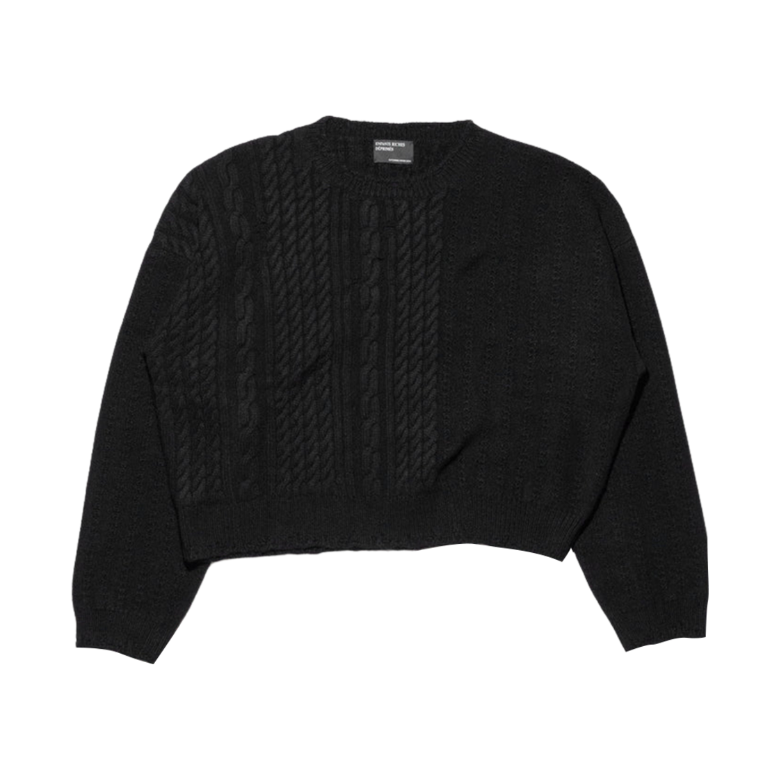 앙팡 리쉬 데프리메 케이블 니트 크루넥 스웨터 블랙(Enfants Riches Deprimes Cable Knit Crewneck Sweater Black) - 1