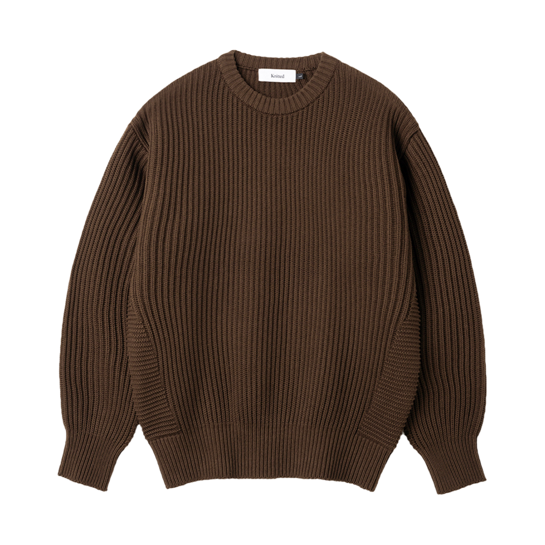 K24AWUK01BR Knitted Cotton Minimal Round Knit Brown