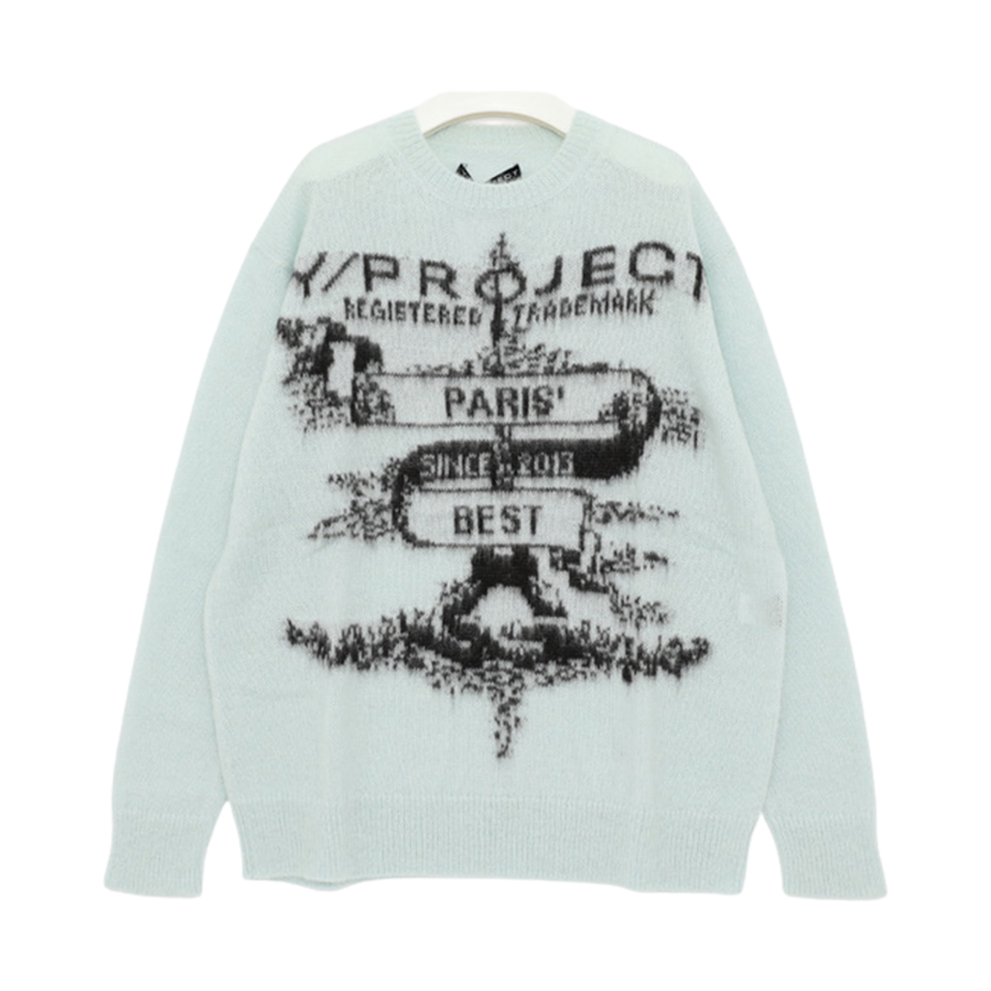 와이프로젝트 파리 베스트 자카드 모헤어 니트 베이비 블루 - 23FW(Y/Project Paris Best Jacquard Mohair Knit Baby Blue - 23FW)