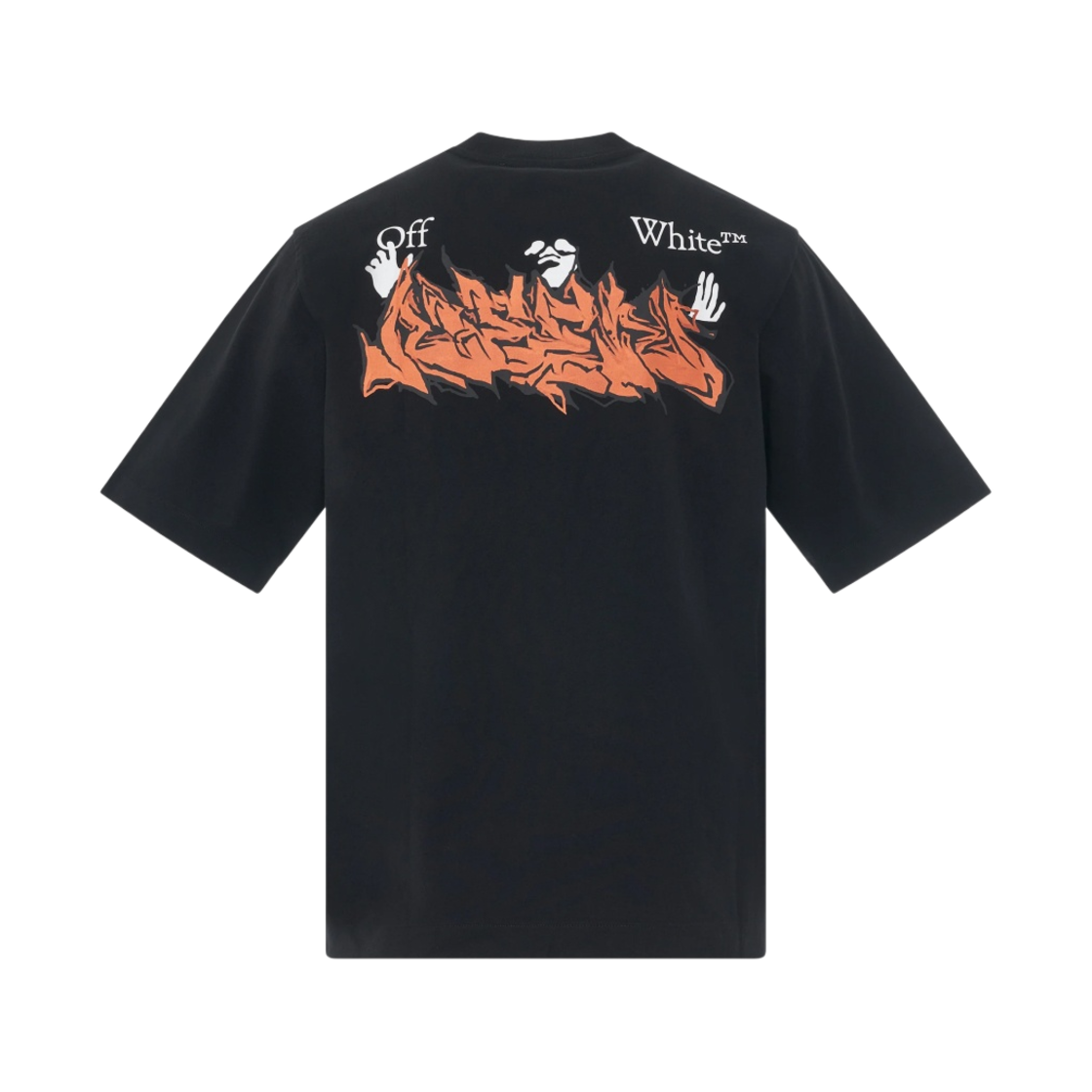 오프화이트 닌 로고 스케이트 숏슬리브 티셔츠 블랙 오렌지(Off-White Neen Logo Skate S/S T-Shirt Black Orange) - 1