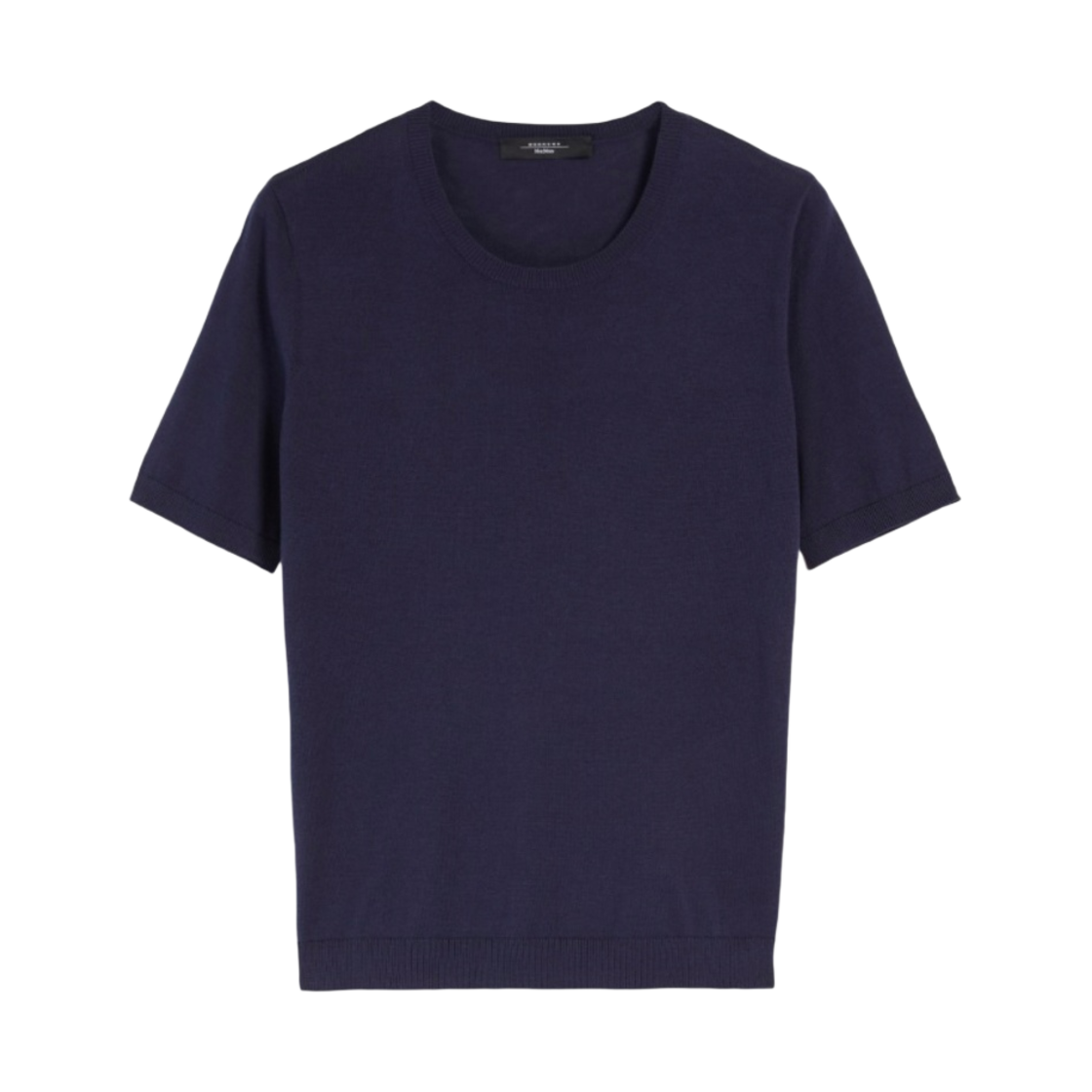 (W) 위켄드 막스마라 지베토 실크 블랜드 티셔츠 네이비((W) Weekend Max Mara Zibetto Silk-Blend T-Shirt Navy) - 1