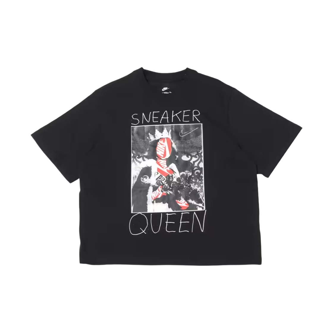 FD2532-100 (W) Nike Sport Boxy T-Shirt White Black - Asia