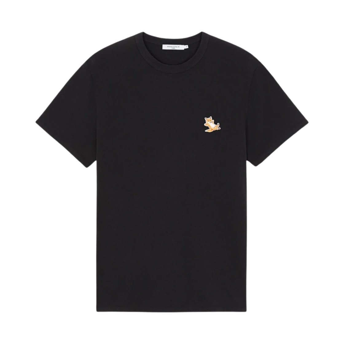 메종 키츠네 칠랙스 폭스 패치 레귤러 티셔츠 블랙(Maison Kitsune Chillax Fox Patch Regular T-Shirt Black)