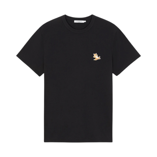 LM00110KJ0008-P199 Maison Kitsune Chillax Fox Patch Regular T-Shirt Black
