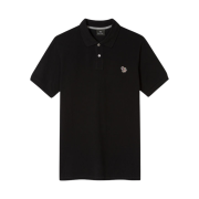 Paul Smith Cotton Pique Zebra Logo Polo Shirt Black