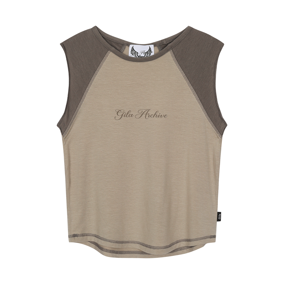 GL25SUTP09BE Gila Archive Cross Wing Two Tone Sleeveless Beige