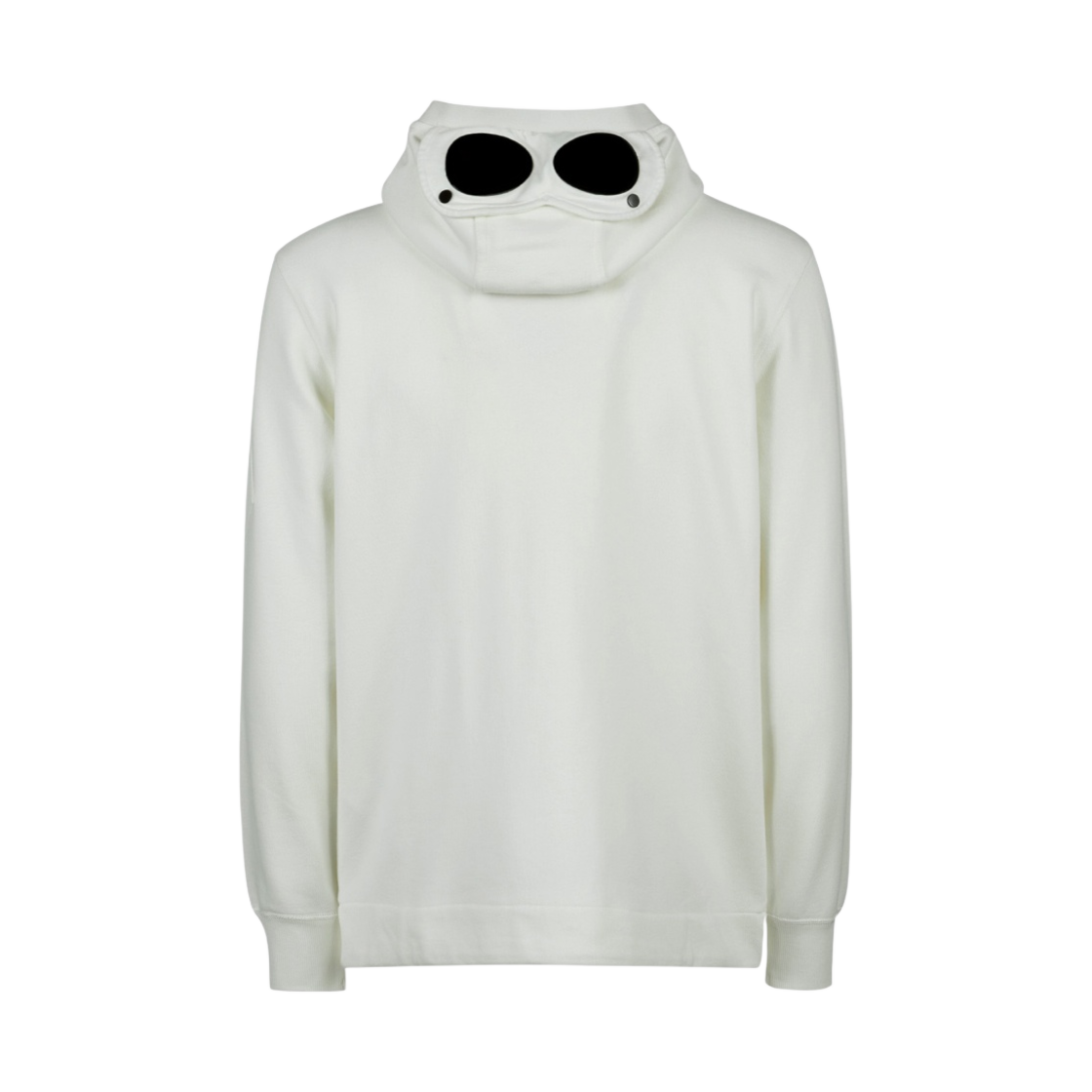 13CMSS055A005086W103 C.P. Company Diagonal Raised Fleece Goggle Zipped Hoodie Gauze White - 22FW - #2