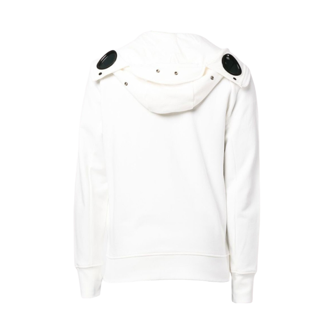 13CMSS062A005086W103 C.P. Company Diagonal Raised Fleece Zipped Goggle Hoodie Gauze White - 22FW - #2