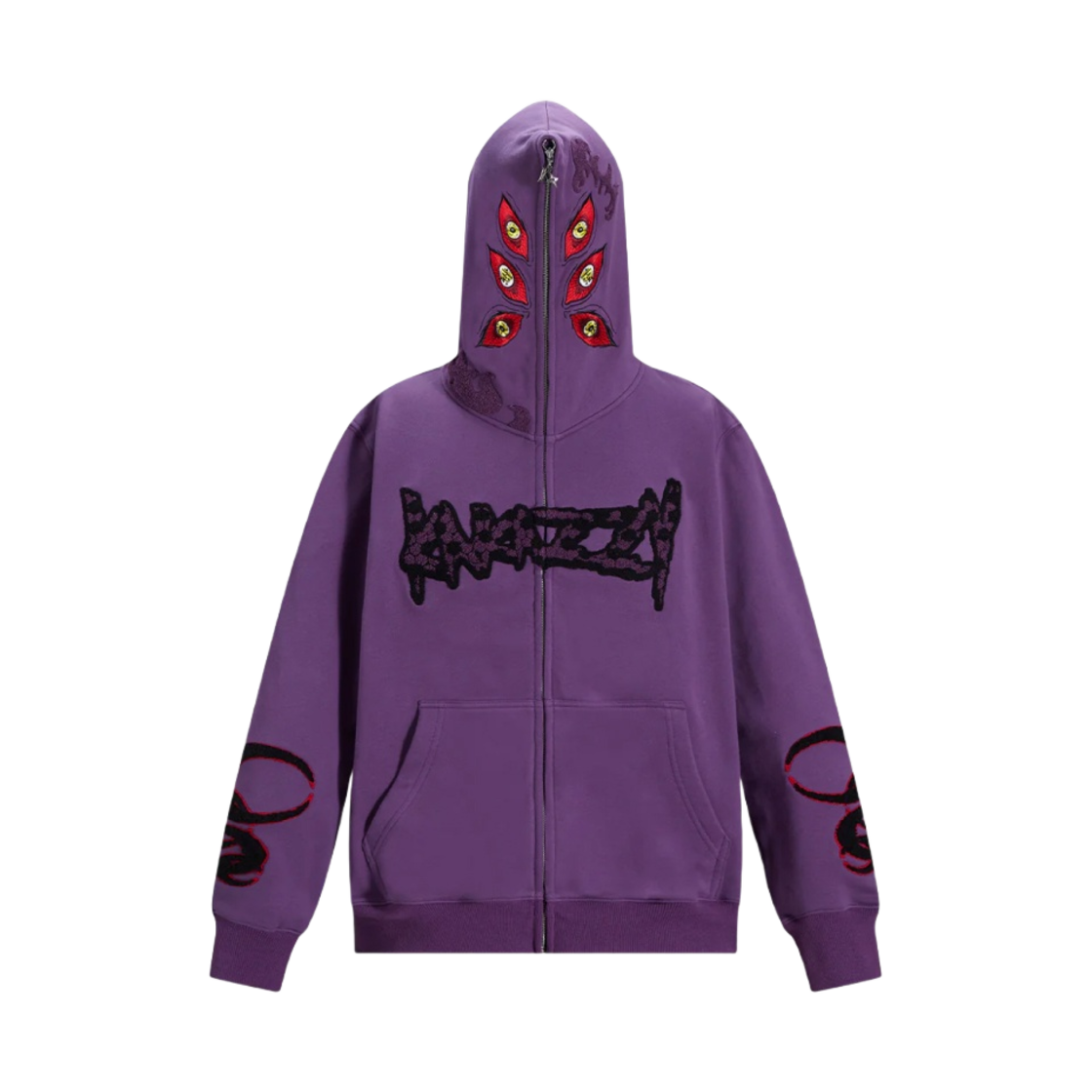 - Kakazzy Full Zip Hoodie Demon Slayer Kokushibo Purple