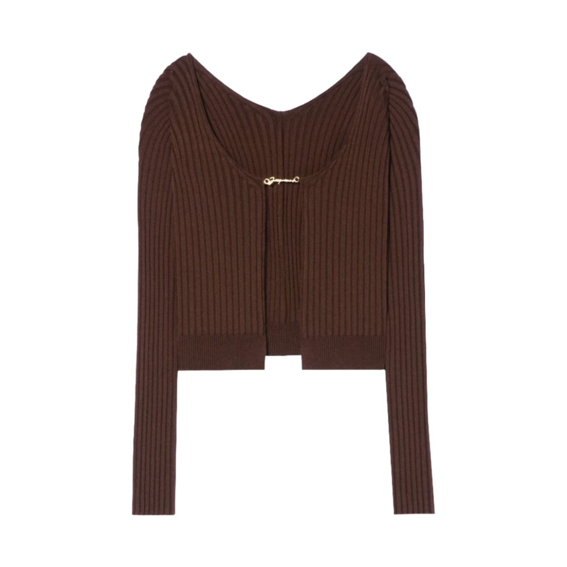 (W) 자크뮈스 라 마이유 프랄루 랑그 심리스 가디건 브라운