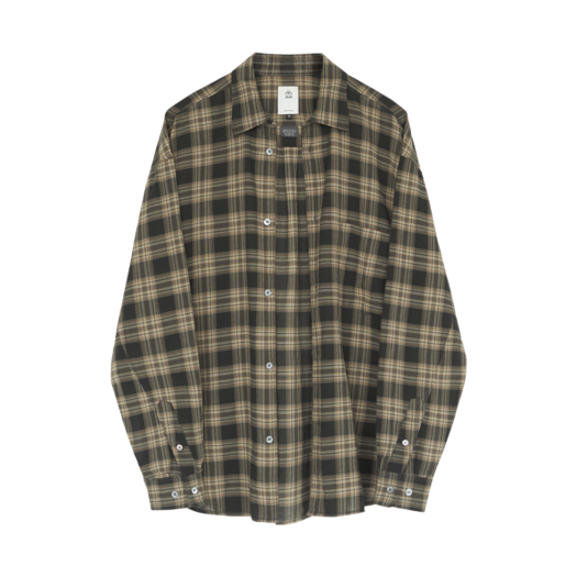 PL5PSH1321KW Polyteru Country Check Shirt Washed Orange (Japanese Fabric)