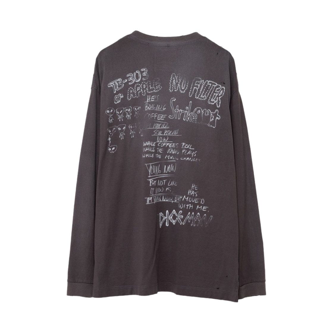 메종 미하라 야스히로 디스트레스 롱슬리브 티셔츠 블랙(Maison Mihara Yasuhiro Distressed Long Sleeve T shirt Black) - 2