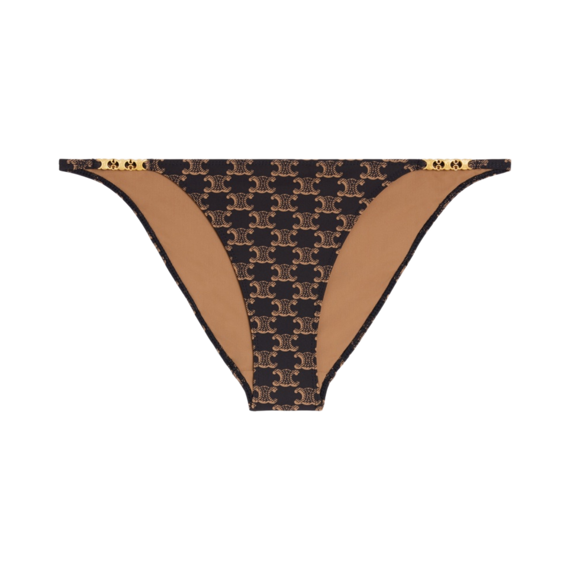 (W) 셀린느 모노그램 스윔수트 바텀 저지 토피 브라운((W) Celine Swimsuit Bottom in Monogram Jersey Toffee Brown) - 1