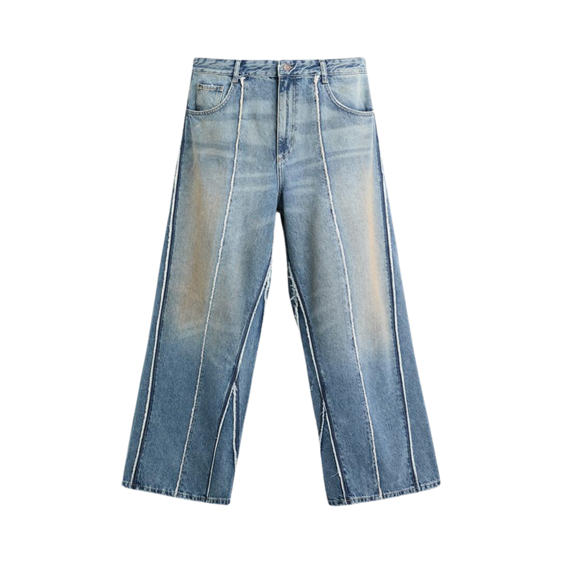 자라 프린지 배기 핏 데님 팬츠 블루(Zara Fringe Baggy Fit Denim Pants Blue) - 1