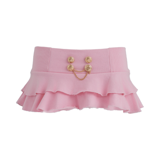 sk01np Babymetalclub Gold Chain Damaged Mini Skirt Neon Pink